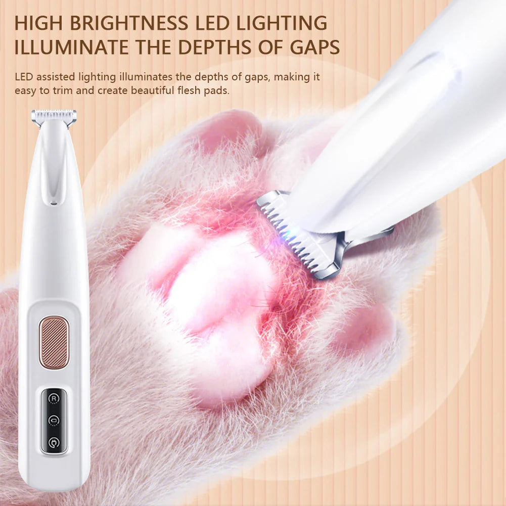 Portable Dog Paw Trimmer with Led Light Rechargeable Cordless Nail Grinder Shaver for Cats And Other Pets Nail Grooming Tools - My Little Pet