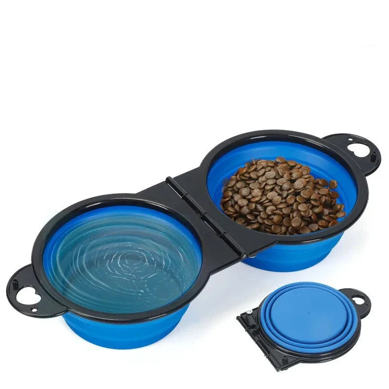 Portable Foldable Dual Bowl for Pets-My Little Pet