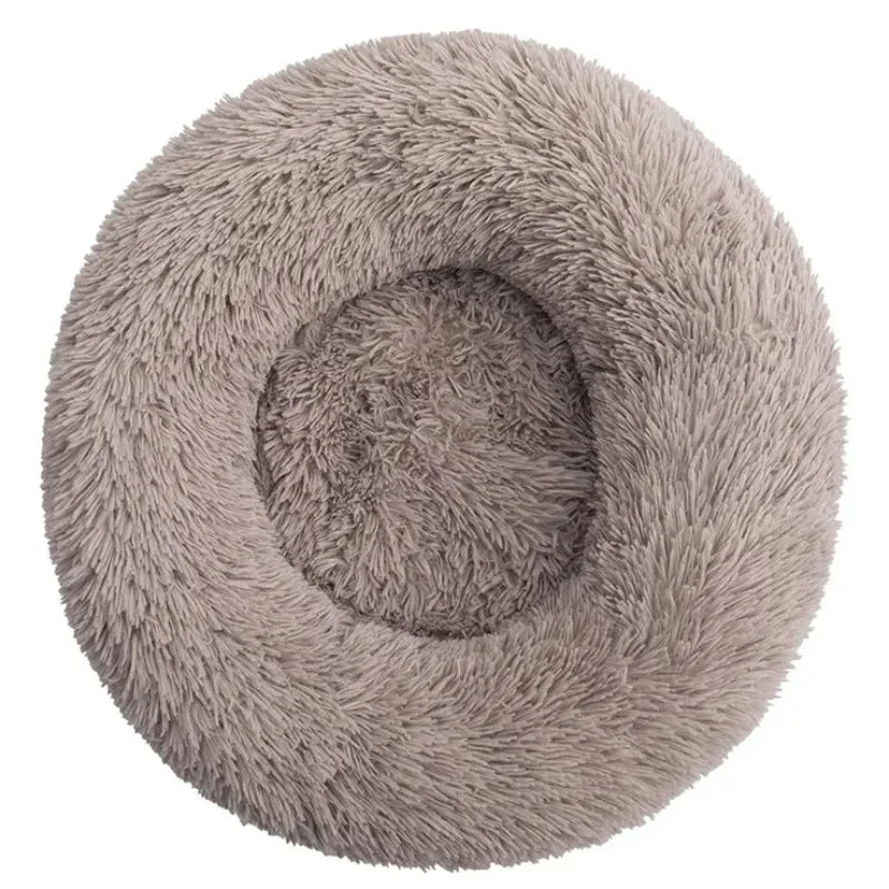 Round Plush Pet Bed – Cozy and Warm for Cats and Dogs-My Little Pet