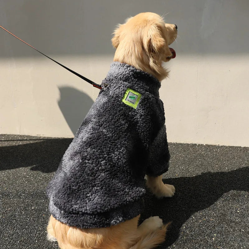 Large Dog Winter Jacket - Thick Lambs Wool Coat for Medium to Extra Large Dogs, Windproof and Comfortable-My Little Pet