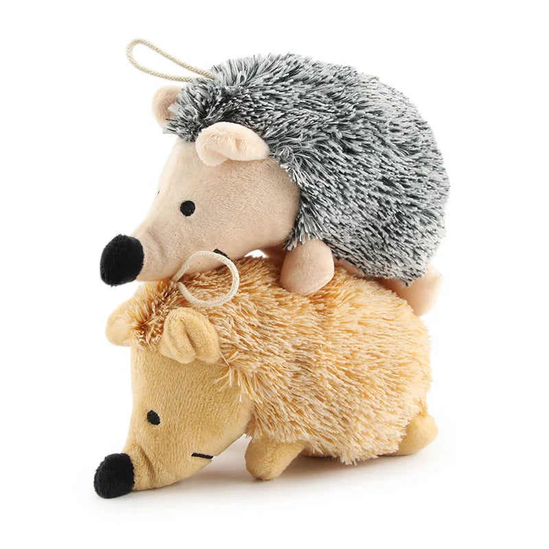 Interactive Hedgehog Plush Dog Toy with Squeaker-My Little Pet