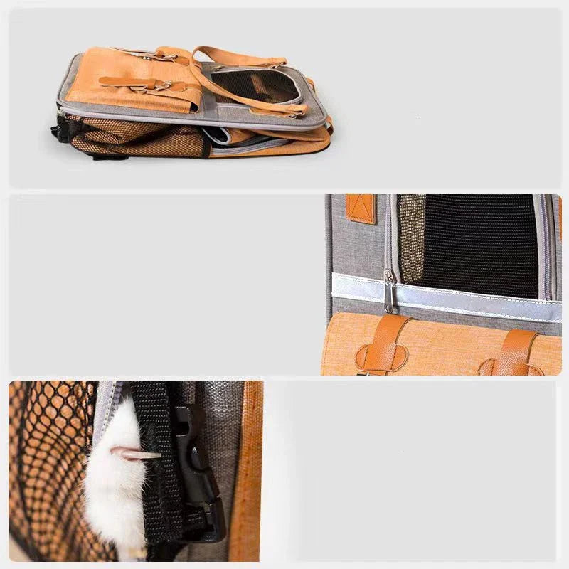 Portable Pet Backpack for Dogs and Cats - Breathable Travel Carrier with Large Capacity-My Little Pet