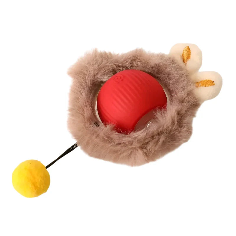 Interactive Rolling Cat Toy - Self-Teasing Red Ball for Pet Fun-My Little Pet