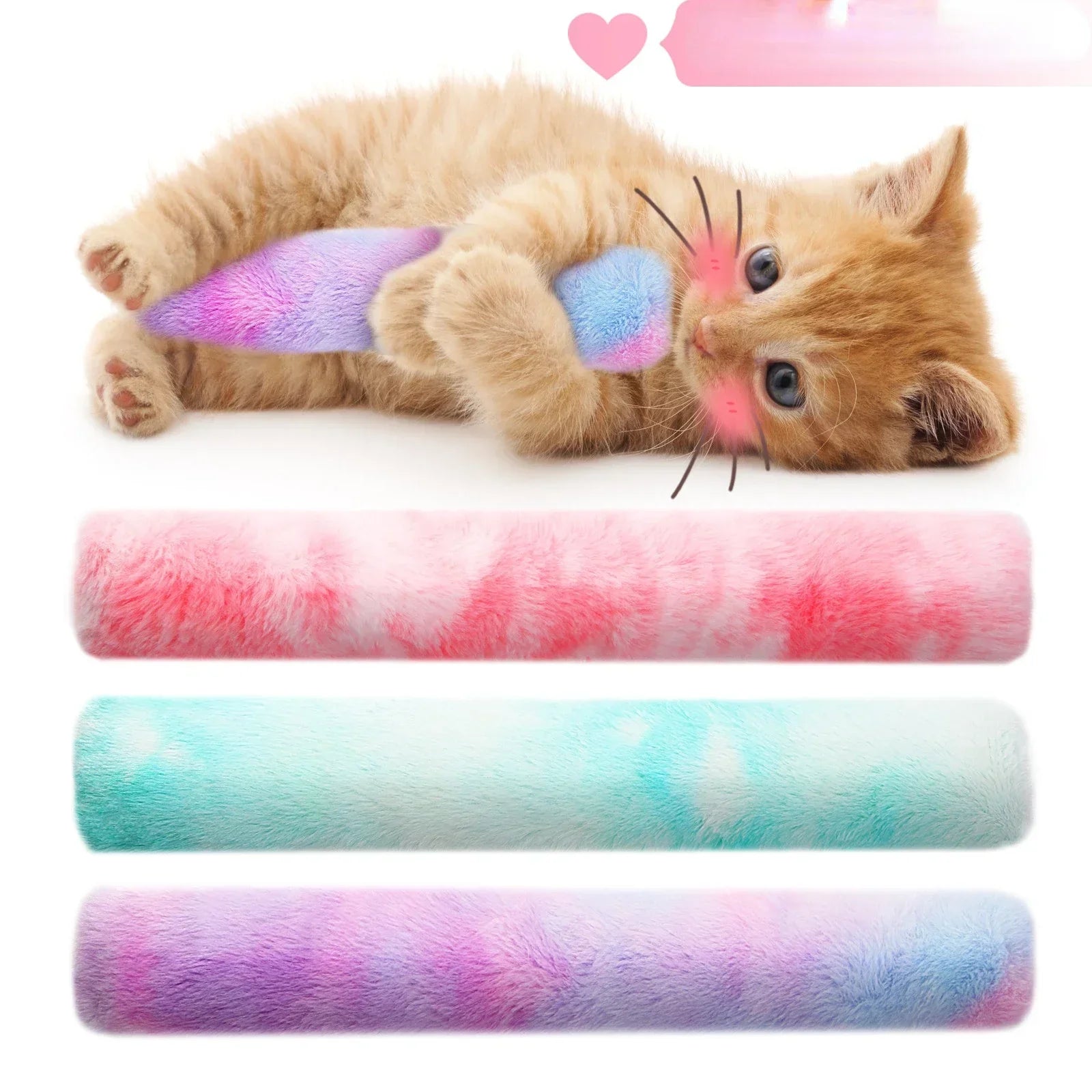 Interactive Plush Catnip Chew Toy for Cats - Colorful Tie-Dye Design-My Little Pet