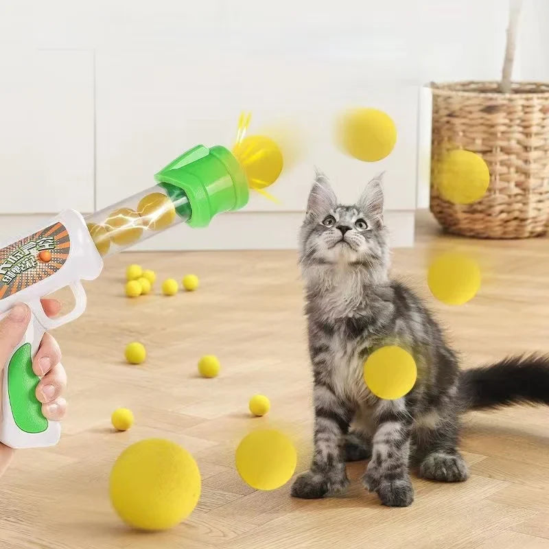 Interactive Cat Launcher Toy with Soft EVA Balls-My Little Pet