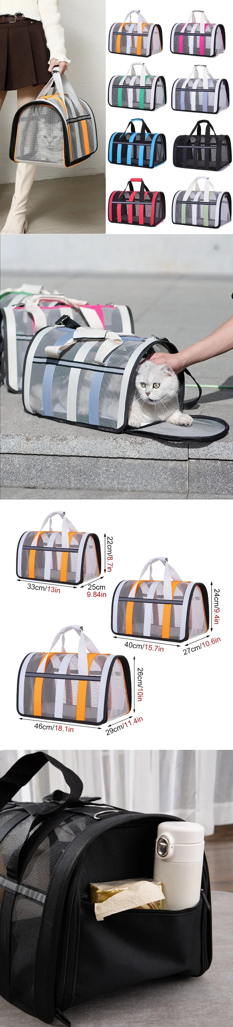 Portable Breathable Pet Carrier Bag for Small to Medium Dogs and Cats-My Little Pet