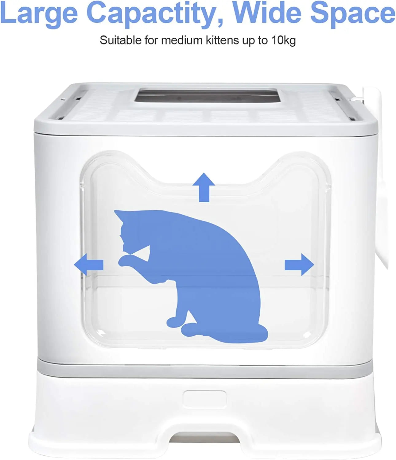 Extra Large Hooded Cat Litter Box with Top Entry and Drawer-My Little Pet