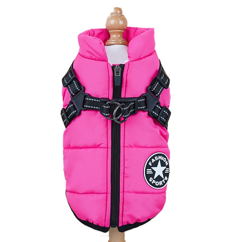 Waterproof Winter Dog Jacket with Built-in Harness-My Little Pet