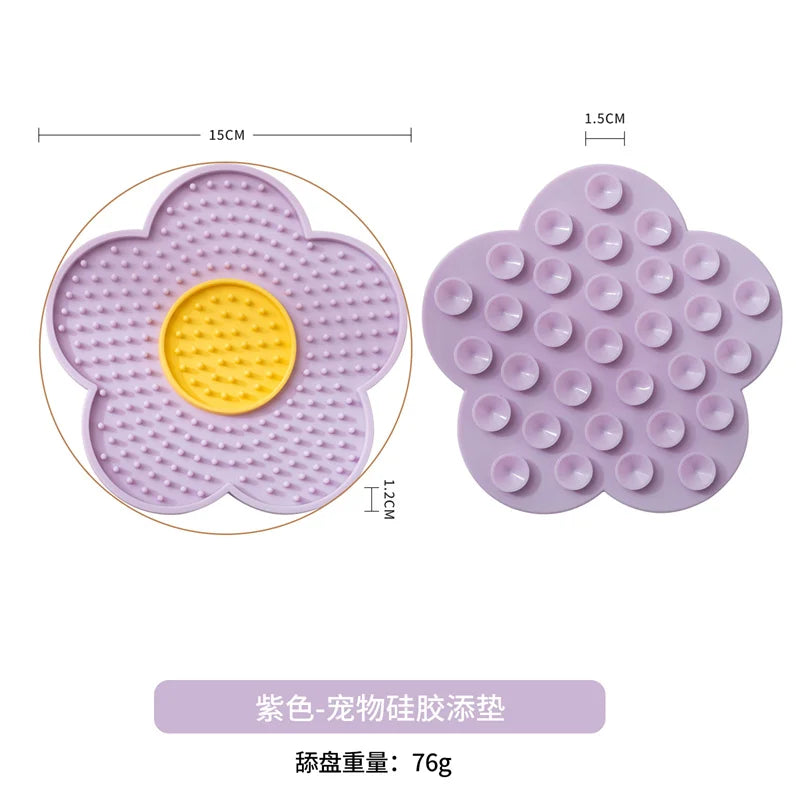 Sunflower Silicone Lick Mat for Cats - Anxiety Relief Feeding Pad with Suction Cups-My Little Pet