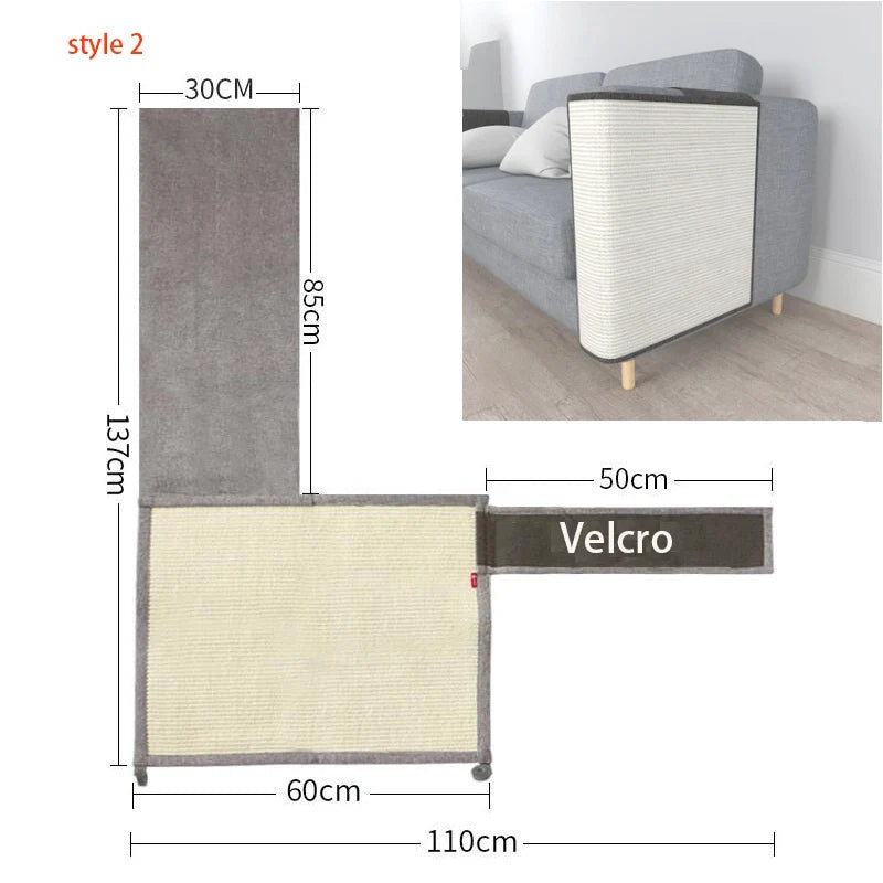 Sofa Furniture Protector with Sisal Scratching Pad-My Little Pet