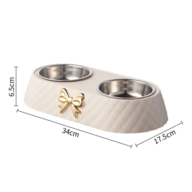 Elegant Double Stainless Steel Pet Bowls for Cats and Dogs-My Little Pet