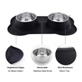 Non-Slip Double Dog Bowl with Silicone Mat – Durable Stainless Steel Food and Water Feeder for Pets - My Little Pet