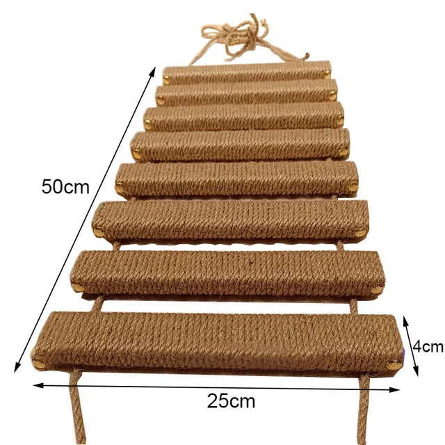 Wall-Mounted Cat Bridge with Sisal Scratching Post-My Little Pet