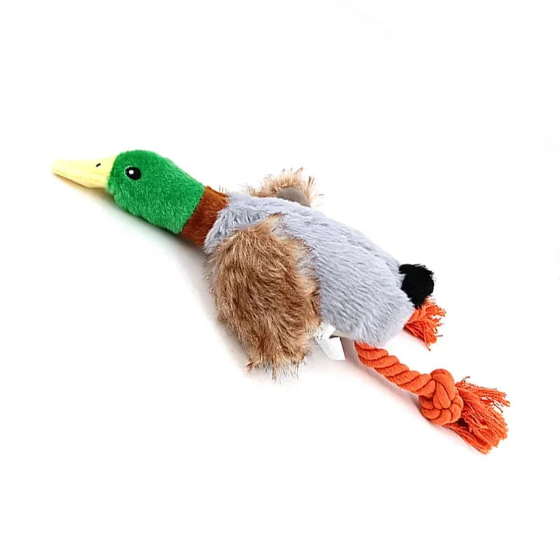 Plush Duck Squeaky Chew Toy for Dogs - Stuffed Animal Dental Toy - My Little Pet