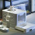 Extra Large Hooded Cat Litter Box with Top Entry and Drawer-My Little Pet