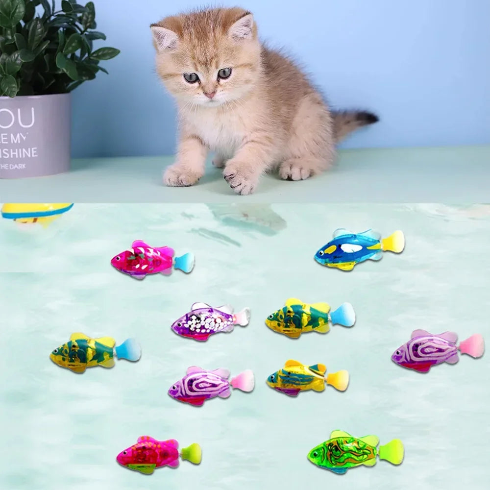 Interactive LED Swimming Robot Fish Toy for Cats-My Little Pet