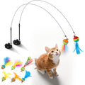 Interactive Cat Toy with Feather Wand and Suction Cup Base-My Little Pet