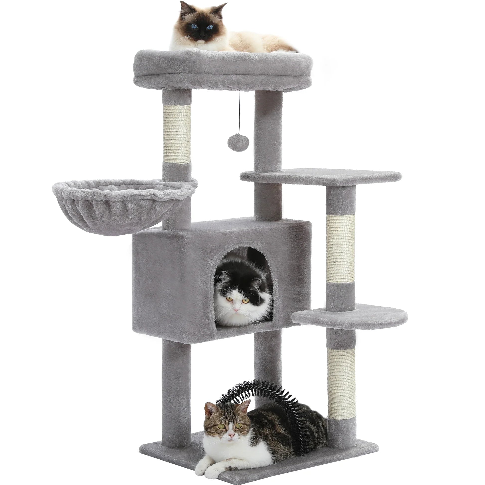 Indoor Cat Tree Tower with Self Groomer-My Little Pet