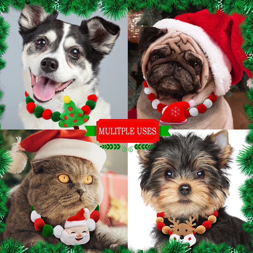 Festive Holiday Pet Bowtie Collar with Seasonal Design-My Little Pet