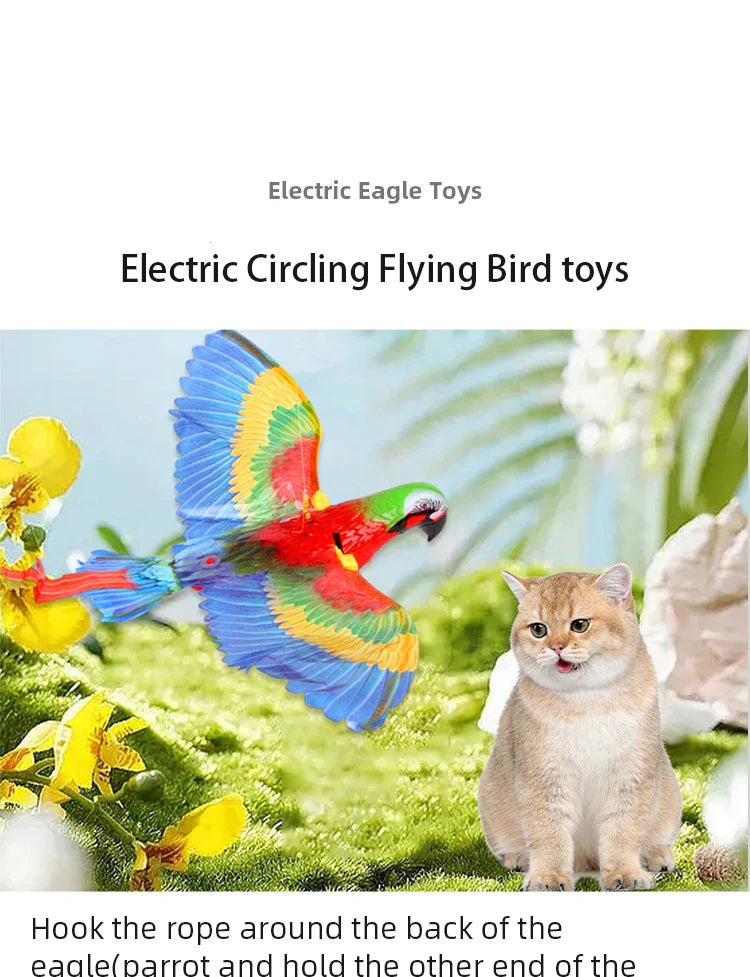 Quiet Electric Cat Teaser | Interactive Flying Parrot Toy-My Little Pet