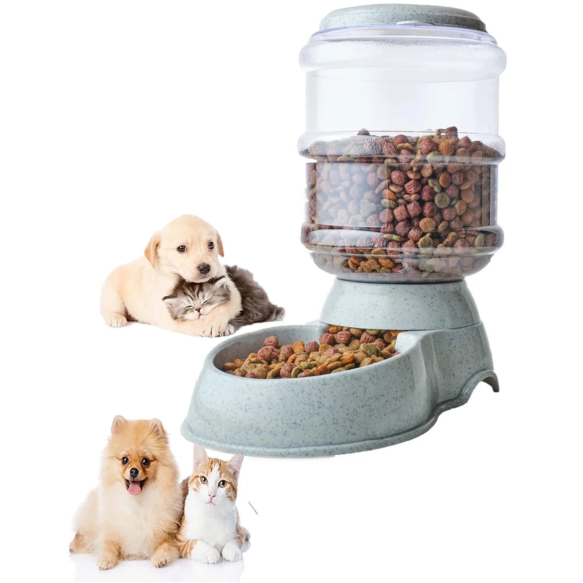 Automatic Water Dispenser and Large-Capacity Pet Feeder – Food and Water Bowl for Cats and Small Dogs - My Little Pet