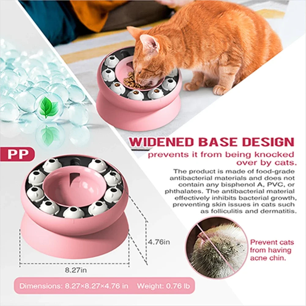 Interactive Slanted Cat Feeder Bowl for Slow Feeding-My Little Pet