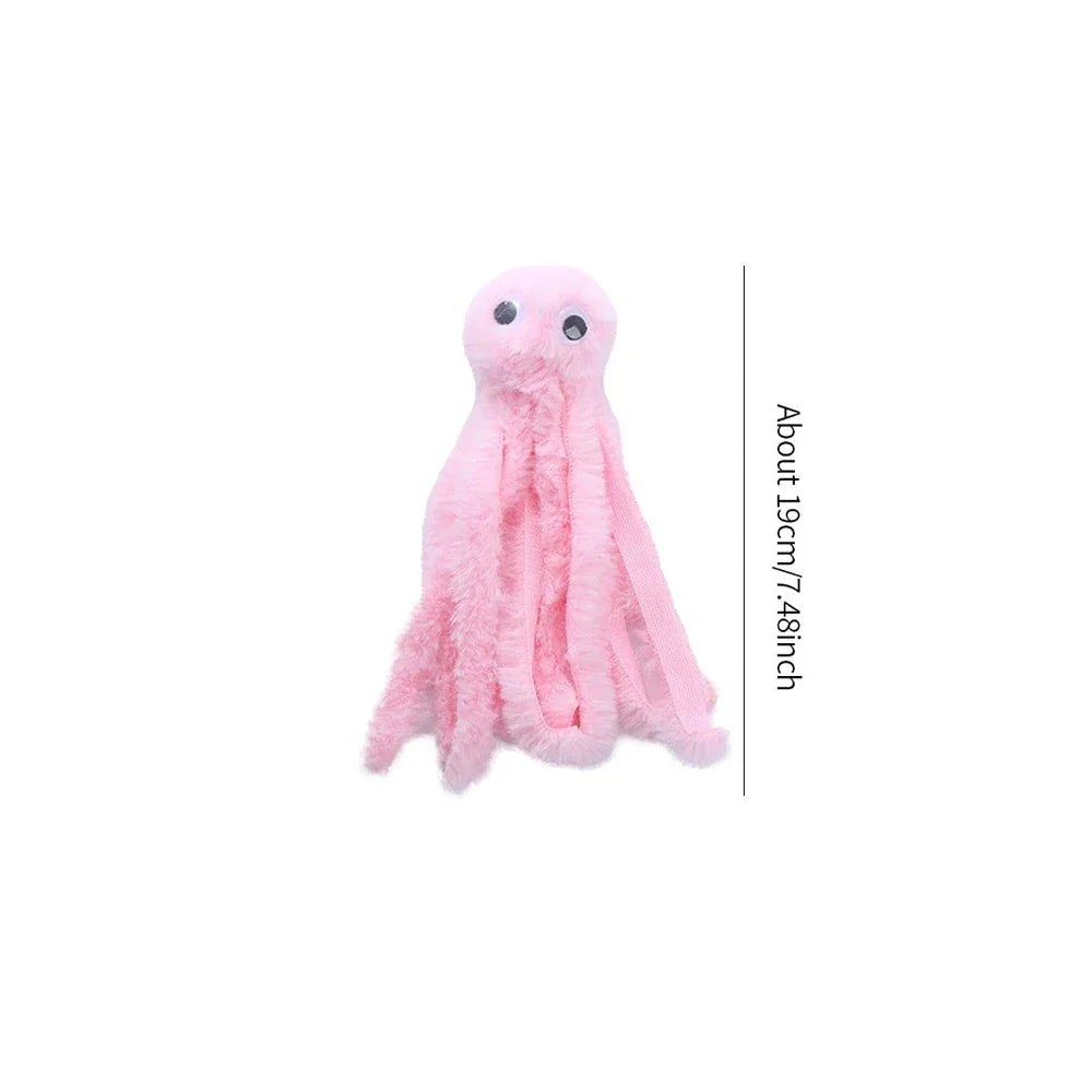 Plush Octopus Cat Toy – Interactive Play & Dental Chew Toy for Cats-My Little Pet