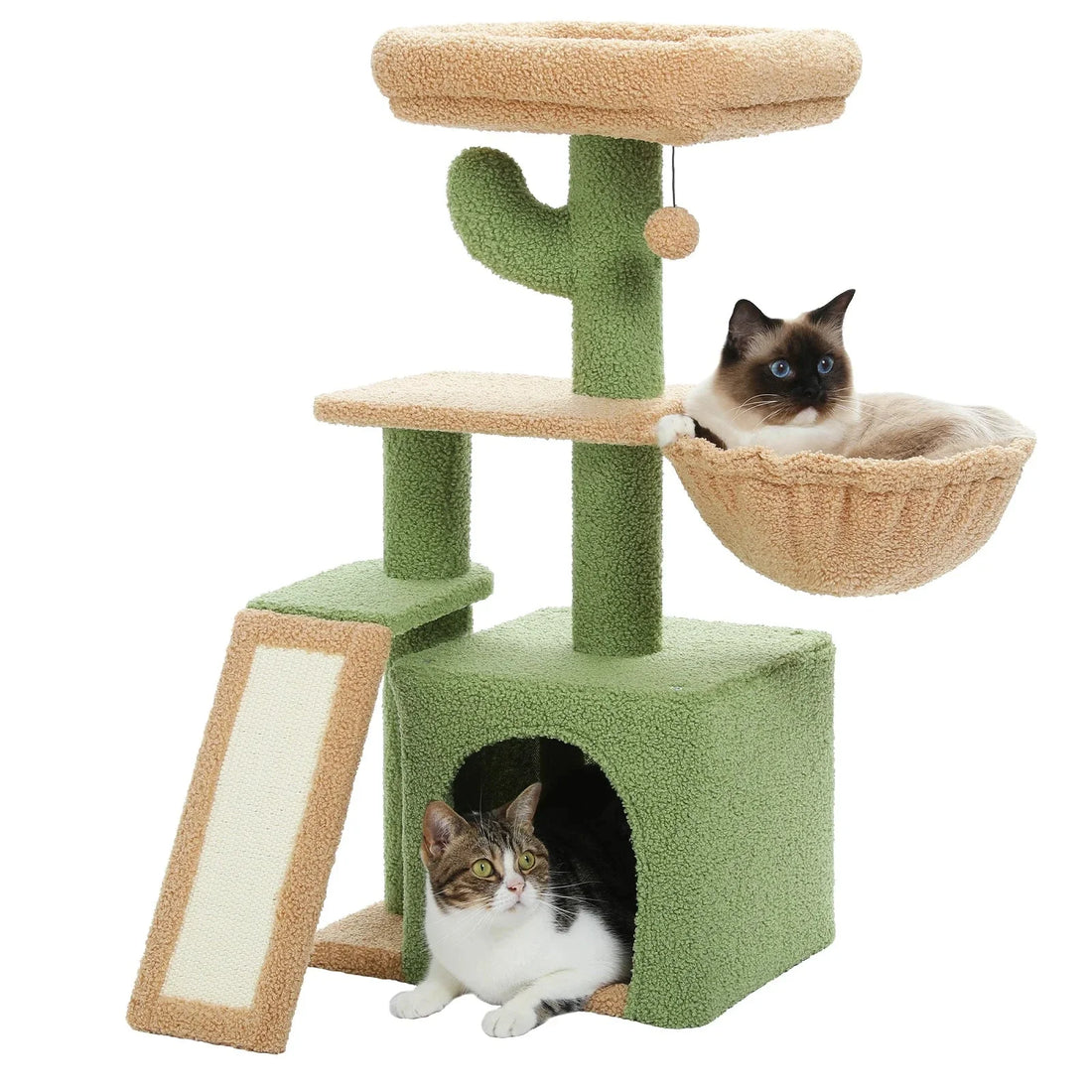 Luxury Indoor Cat Tree with Hammock, Double Condos, and Scratching Posts-My Little Pet