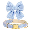 Elegant Velvet Dog Collar and Leash Set with Bowknot for Small to Medium Dogs-My Little Pet