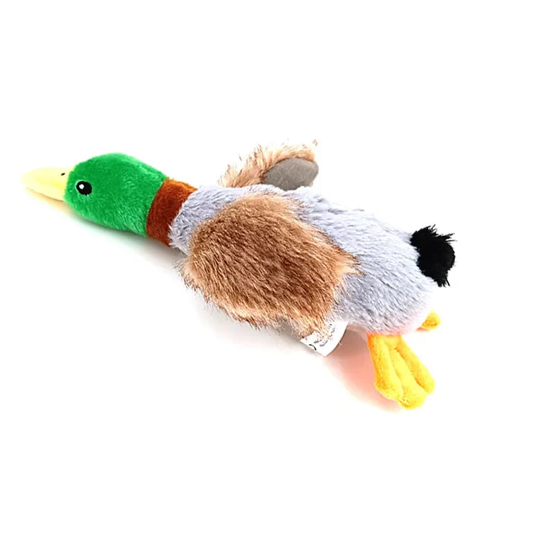 Plush Duck Squeaky Chew Toy for Dogs - Stuffed Animal Dental Toy - My Little Pet