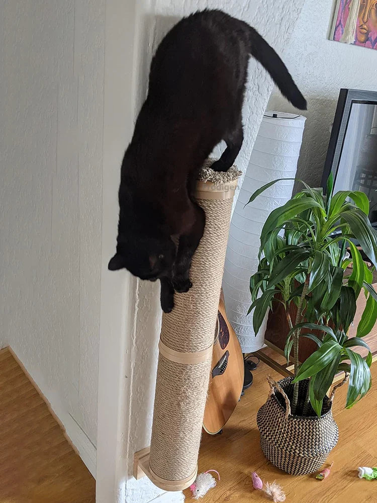 Wall-Mounted Cat Scratching Post with Wooden Base-My Little Pet