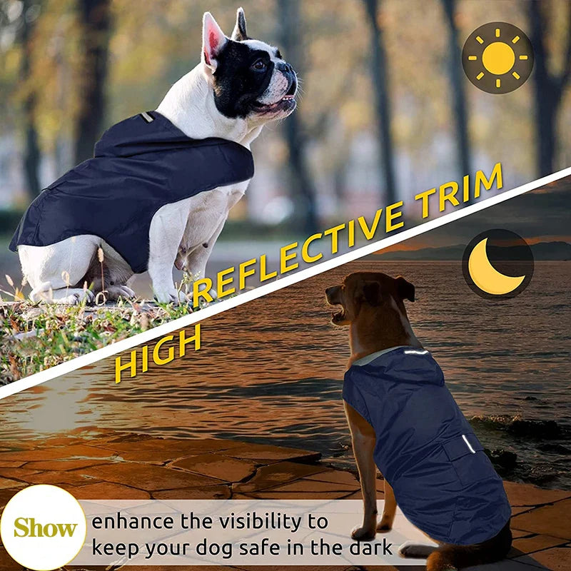 Reflective Waterproof Dog Raincoat with Hood for All Sizes-My Little Pet