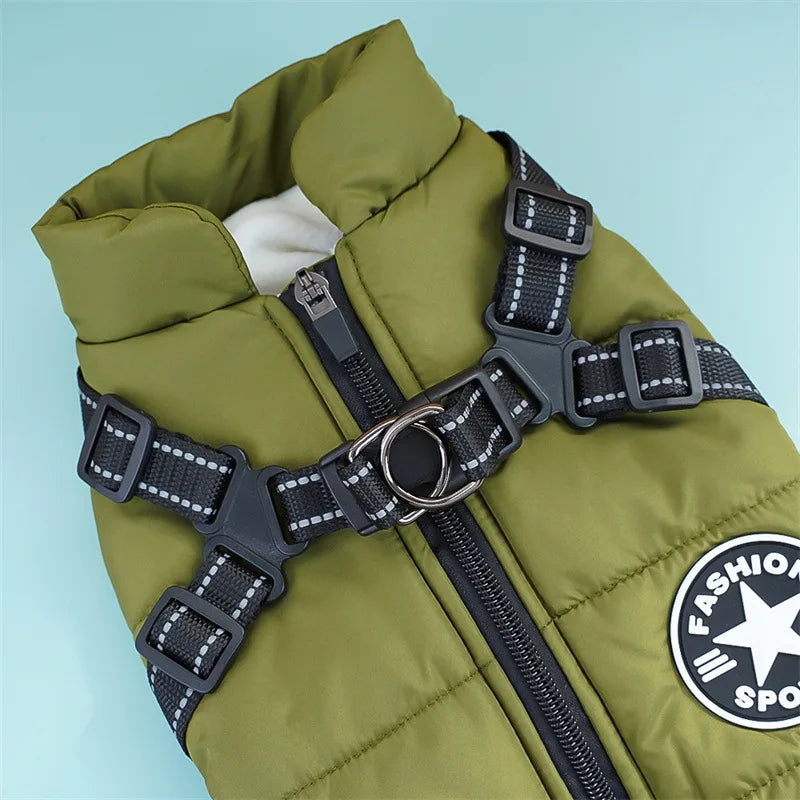 Waterproof Winter Dog Jacket with Built-in Harness-My Little Pet