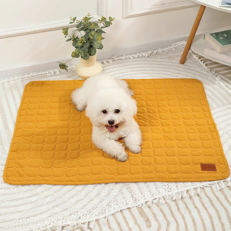 Reusable Cotton Waffle Pet Mat for Dogs - Washable and Eco-Friendly-My Little Pet